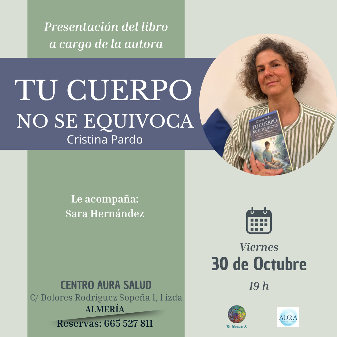 Presentación del libro Tu cuerpo no se equivoca, de Cristina Pardo, en Centro Aura Salud, Almería